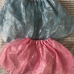 Kids Sparkle Tutu Skirt Set - Blue and Pink